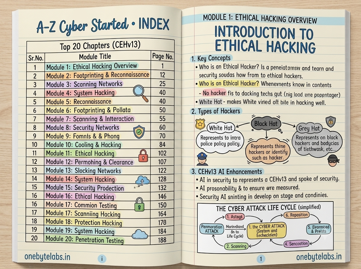 A-Z Cybersecurity (CEH v13) – Handwritten Notes