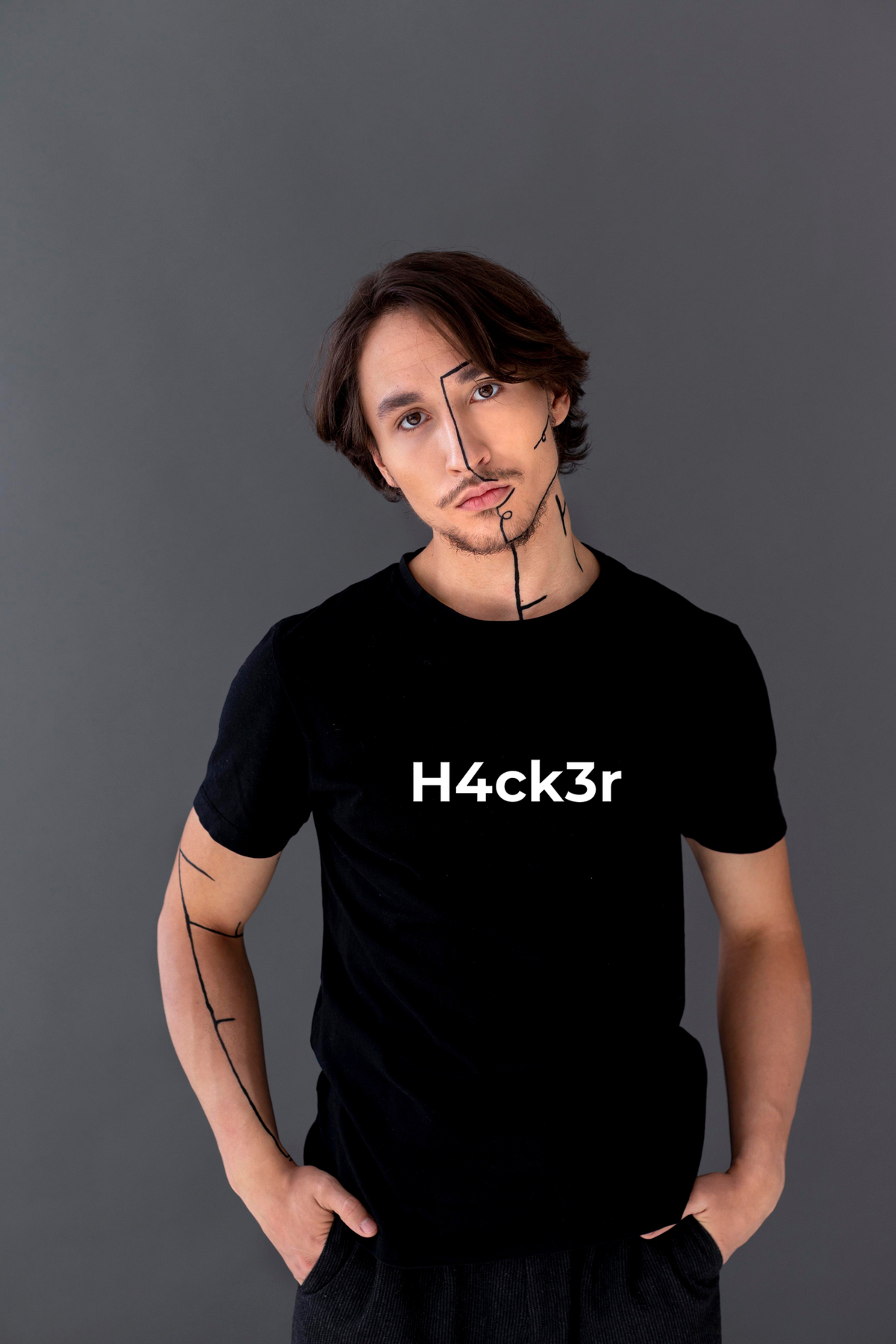 H4ck3r Oversized Black T-Shirt | Ethical Hacker & Cybersecurity Graphic Tee
